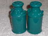 Frankoma Milk Can shakers glazed teal
